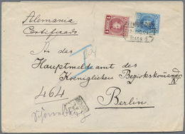 Br Spanien: 1904, 25c. Blue And 1pts. Lilac-red, 1.25pts. Rate On Registered Cover From "MADRID 2 DIC 0 - Gebruikt