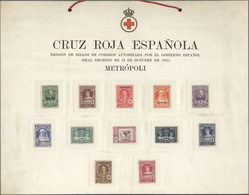 Spanien: 1926, Red Cross (Royal Family And Airmails), Large Sized (39:54,5cm) Presentation Tablet To - Gebraucht