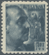 * Spanien: 1939, 50 C. Deep Grey With Double Printing, Unused, Fine - Gebruikt