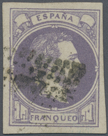 O Spanien - Carlistische Post: 1874, 1 Real Violet, Used, Wide Margins At All Four Sides, Signed. - Carlistes