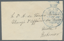 Br Spanien - Stempel: "CONGRESSO DE LOS DIPUTADOS 1 NOV 09" Seltener Blauer Franco-Kronenstempel Auf Kl - Franking Machines (EMA)