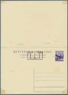 GA Triest - Zone A - Ganzsachen: 1948: 8 L + 8 L Violett Double Postatal Stationery Card With Manual Ov - Marcophilia