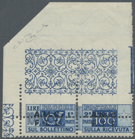 ** Triest - Zone A - Paketmarken: 1947, 100l. Blue, Marginal Copy From The Upper Left Corner Of The She - Postal And Consigned Parcels