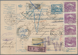 GA Tschechoslowakei: 1920, 4x 1000 H Hradschin Höchstwert Im Senkrechten Dreierstreifen+ Einzelmarke Un - Storia Postale