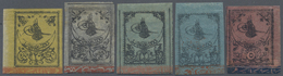 * Türkei: 1863, 20 Para Yellow, 1 Pia. Grey, Two 2 Pia Blue (different Shades) And 5 Pia. Rose All Sec - Brieven En Documenten