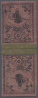 Türkei: 1863, 5 Piaster Deep Rose Tete-beche Pair With Green Fancy Proof Border Instead Of Blue At C - Briefe U. Dokumente