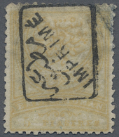 O Türkei: 1891, 5 Pia. Ocher "IMPRIME" Overprinted, Top Right Corner Cancelled, Fresh Color, Fine And - Briefe U. Dokumente