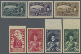 ** Türkei: 1916, Vienna Printings Complete Set Of Seven Imperf Values (three With Top Margin), Mint Nev - Lettres & Documents
