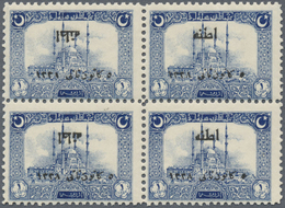 ** Türkei: 1922, Second Adana Issue 1 Pia. Block Of Four With Variety "left Stamps Showing Inverted Wor - Brieven En Documenten
