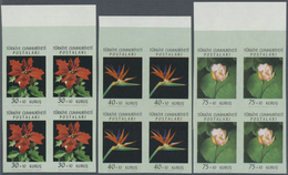 **/ Türkei: 1962, Flower Festival 30-75 K. Imperforated Block Of 4 With Sheet Margin At Top, Complete Se - Brieven En Documenten