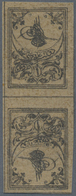 * Türkei - Portomarken: 1863, 1 Pia Brown Postage Due Tete-beche Pair Without Border, Original Gummed - Strafport