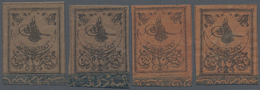 */(*) Türkei - Portomarken: 1863, Postage Due 20 Para Black On Brown Four Mint Stamps Showing Shades Of Re - Timbres-taxe