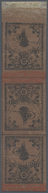 * Türkei - Portomarken: 1863, 5 Piaster Red-brown Postage Due Vertical Tete-beche Strip Of Three With - Timbres-taxe