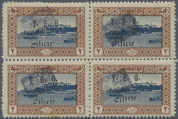 ** Türkei - Cilicien: 1920, "FEKE KUVAYI MILLIYE" Local Overprinted 2 Pia. Brown Slate Block Of Four, M - 1920-21 Anatolie