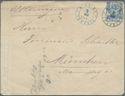 Br Türkei - Stempel: 1885, 1 Pia Blue On Cover Tied By "MERSINA TURQUIE 2/5/85" Cds., Transit Marks Sym - Autres & Non Classés