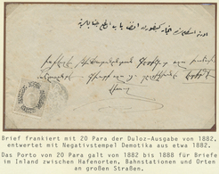 Br Türkei - Stempel: 1882, 20 Para Grey On Envelope Tied By All Arabic "TELGRAF VE POSTAHANE-I DIMETOKA - Andere & Zonder Classificatie