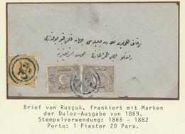 Br Türkei - Stempel: 1873, BULGARIA : Cover From Ruscuk To Istanbul, 1 Pia. Yellow (faults) And Two 10 - Autres & Non Classés