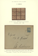 GA/O Türkei - Stempel: 1870-1901, Album Page With Block Of Nine 1 Pia. Brown Postage Due 1870 Tied By "ER - Autres & Non Classés