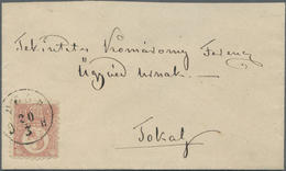 Br Ungarn: 1871 'Franz Josef' 5c., Lithographed, Single Franking On Cover From Pest To Tokay, Tied By " - Lettres & Documents