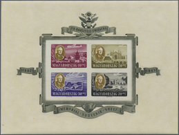 ** Ungarn: 1947, President Roosevelt, 4 Mint Never Hinged Block Issues, As Well Two UNPERFORATED. - Storia Postale