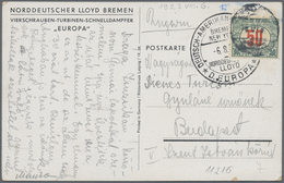 Ungarn - Portomarken: 1932, 50 F. Tied Unclear On Inbound Ppc To Budapest, NGL Steamer "Europa" Card - Postage Due