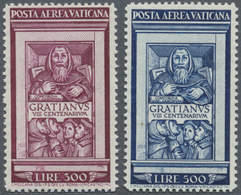 ** Vatikan: 1951, 800 Jahre Decretum Gratiani, 2 Werte Postfrisch, Signiert Und Attest Raybaudi - Covers & Documents