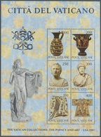 ** Vatikan: 1983, Vatican Collections S/s, Missing Silver Print (blind), Mnh, Corner Faults, Otherwise - Lettres & Documents