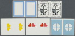 ** Vereinte Nationen - Genf: 1971. Progressive Proof (5 Phases) In Horizontal Pairs For The 30c Value O - Neufs