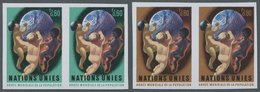 ** Vereinte Nationen - Genf: 1974. Complete Imperforate Set "World Population Year" In Horizontal Pairs - Neufs