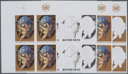 ** Vereinte Nationen - Genf: 1974. Progressive Proof (10 Phases) In Corner Blocks Of 4 For The 80c Valu - Unused Stamps