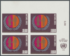 ** Vereinte Nationen - Genf: 1975. Ungezähnter ER-4er-Block Für Den 60c-Wert Der Ausgabe "Intl. Jahr De - Unused Stamps