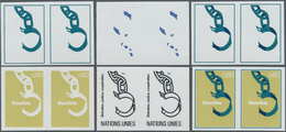 ** Vereinte Nationen - Genf: 1978. Progressive Proof (6 Phases) In Horizontal Pairs For The Issue "Nami - Nuovi
