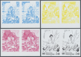 ** Vereinte Nationen - Genf: 1986. Progressive Proof (4 Phases) In Horizontal Pairs For The Issue "Afri - Ongebruikt