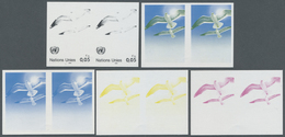 ** Vereinte Nationen - Genf: 1986. Progressive Proof (5 Phases) In Horizontal Pairs For The Definitive - Unused Stamps