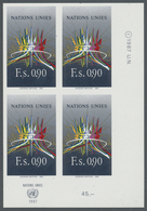 ** Vereinte Nationen - Genf: 1987. Ungezähnter ER-4er-Block Für Den 90c-Wert Der Freimarken-Ausgabe. UN - Unused Stamps