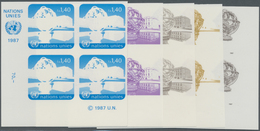 ** Vereinte Nationen - Genf: 1987. Progressive Proof (5 Phases) In Corner Blocks Of 4 For The 1.40fr Va - Unused Stamps