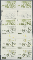 ** Vereinte Nationen - Genf: 1987. Progressive Proof (6 Phases) In Blocks Of 4 For The 50c Value Of The - Ongebruikt