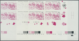 ** Vereinte Nationen - Genf: 1994. Imperforate Progressive Proof (6 Phases) In Corner Blocks Of 4 For T - Unused Stamps