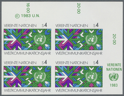 ** Vereinte Nationen - Wien: 1983. Ungezähnter ER-4er-Block Für Die Ausgabe "Weltkommunikationsjahr". M - Unused Stamps