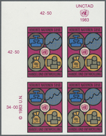 ** Vereinte Nationen - Wien: 1983. Ungezähnter ER-4er-Block Für Den 8.50s-Wert Der Ausgabe "UNCTAD". Mi - Unused Stamps