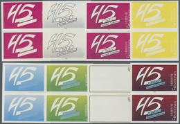 ** Vereinte Nationen - Wien: 1990. Progressive Proof (8 Phases) In Vertical Pairs For The 7s Value Of T - Unused Stamps