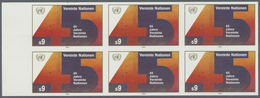 ** Vereinte Nationen - Wien: 1990. Ungezähnter SR-6er-Block Für Den 9s-Wert Der Ausgabe "45 Jahre Verei - Unused Stamps