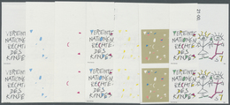 ** Vereinte Nationen - Wien: 1991. Progressive Proof (7 Phases) In Vertical Pairs For The 7s Value Of T - Unused Stamps