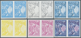 ** Vereinte Nationen - Wien: 1992. Progressive Proof (6 Phases) In Horizontal Pairs For The 5.50s Value - Unused Stamps