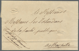 Br Zypern - Vorläufer: 1834, Kompletter Brief Des Franz. Konsulats In Larnaca An "INTENDANT DE LA SANTE - Andere & Zonder Classificatie