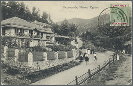 Br Zypern: 1915. Picture Post Card Of 'Platres Promenade, Cyprus' Addressed To Harrar, Ethiopia Bearing - Autres & Non Classés