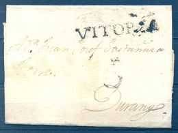 ENVUELTA CIRCULADA A DURANGO , MARCA " VITORIA " Y PORTEO - ...-1850 Préphilatélie