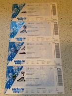 4 Tickets Jeux Olympiques Hiver Sochi 2014 Olympic Winter Games Sochi 2014 Russia (Broadcasting Tickets) - Habillement, Souvenirs & Autres