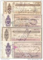BANCA SICILIANA DI CREDITO LOTTO DI 4 ASSEGNI 1925-1926-1928-1929 LOTTO 962 - [10] Cheques Y Mini-cheques