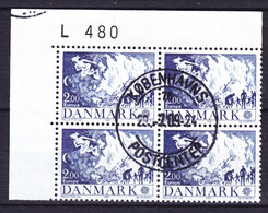 Denmark 1981 Mi. 731     2.00 Kr Europa CEPT Johannisfeuer Zum Sonnwendfest 4-Block Marginal L480 - Blocks & Sheetlets